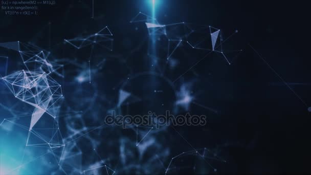 Tecnología abstracta plexo elegante triángulo partículas futurista ondulación sin costura bucle fondo 3 — Vídeo de stock