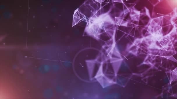 Tecnología abstracta plexo elegante triángulo partículas futurista ondulación sin costura bucle fondo — Vídeo de stock