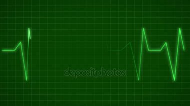 EKG Elektrokardiyogram ekran kalp hızı Beat darbe animasyonlu ilmekledi arka plan.