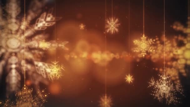 Snow Flakes vallen Animated feestelijke abstracte beweging lus achtergrond — Stockvideo