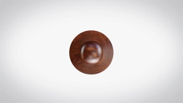 "Eco Friendly" 3D Animated Round Wooden Stamp Animation — Stock Video