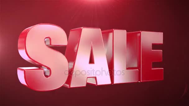 " 5% Sale " Animation Promotions In Red Text Seamlessly loopable Motion Background — Stock Video