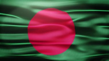 Bangladeş son derece ayrıntılı kumaş dokulu rüzgarda sallayarak gerçekçi sorunsuz döngü bayrağı.