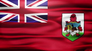Bermuda son derece ayrıntılı kumaş dokulu rüzgarda sallayarak gerçekçi sorunsuz döngü bayrağı.