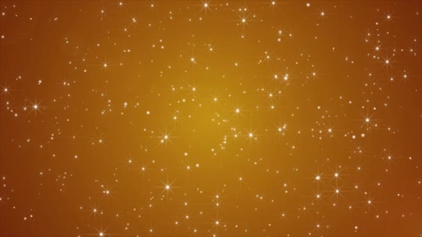 Золотая абстракция бесшовная петля мигающий фон частиц — стоковое видео