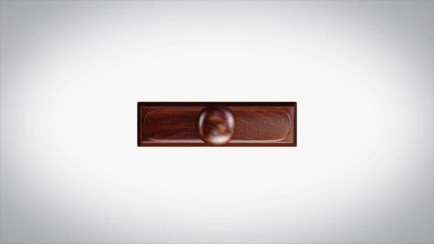 Animación de sello de madera animada 3D 100% natural de la palabra — Vídeos de Stock
