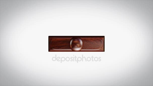 100% organische Word 3d geanimeerde houten stempel animatie — Stockvideo