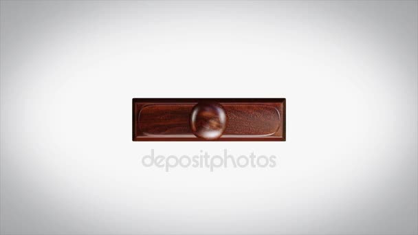 Αρχικό σήμα λέξη 3d Animated ξύλινη σφραγίδα Animation — Αρχείο Βίντεο