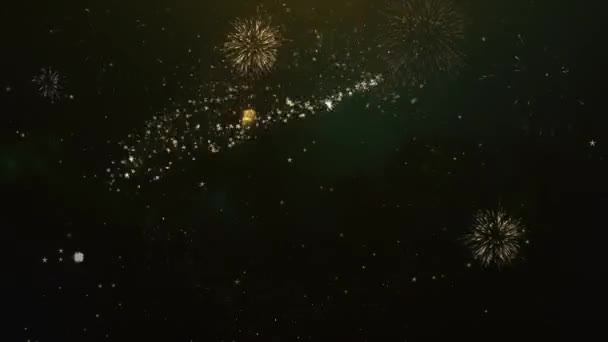 45e anniversaire saluant le texte fabriqué à partir de Sparklers Light Dark Night Sky avec un feu d'artifice coloré . — Video