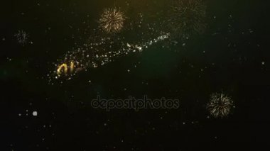 Mutlu yeni yıl 2019 tebrik maytap ışık karanlık gece gökyüzüne Derma havai fişek ile yapılan metin.