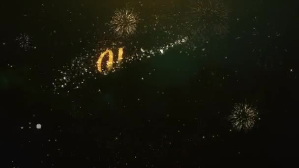Felice giorno delle madri Saluto Testo fatto da Sparklers Light Dark Night Sky con fuochi d'artificio colorati . — Video Stock