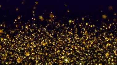 Soyut altın parçacıkları Glitter Star sorunsuz döngü arka plan yanıp sönen büyülü.