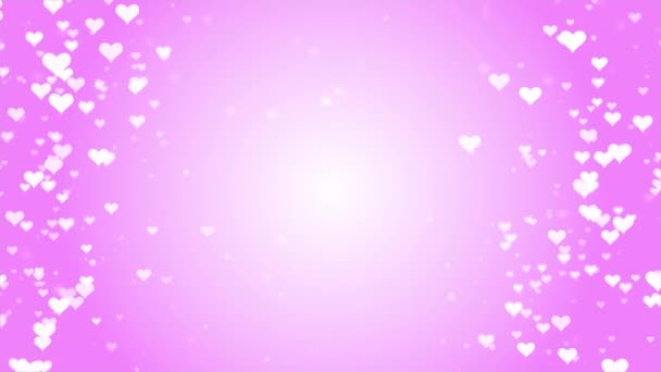 Romantikus álmodozó fehér szív részecskék a Valentin-nap rózsaszín háttér 