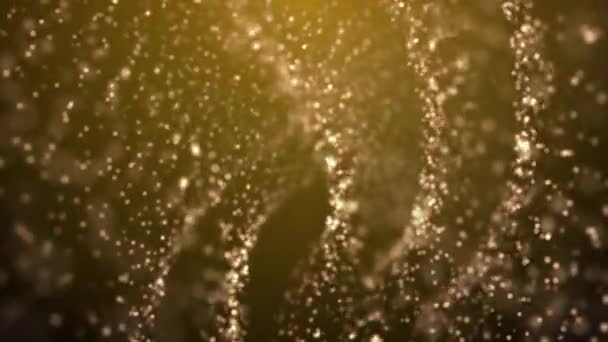 Круг вращения от мерцающих и светящихся золотых частиц . — стоковое видео