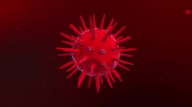 COVID-19 veya Coronavirüs 2019 Corona Virüs Hücreleri Yüksek çözünürlüklü 3d Canlandırma Döngüsü Canlandırması.