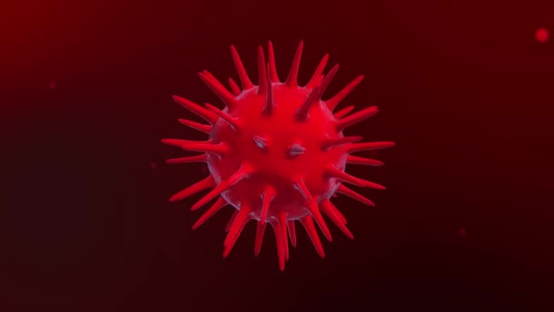 COVID-19 o coronavirus 2019 Células de virus Corona Animación 3D de alta definición Animación Loop . — Vídeos de Stock