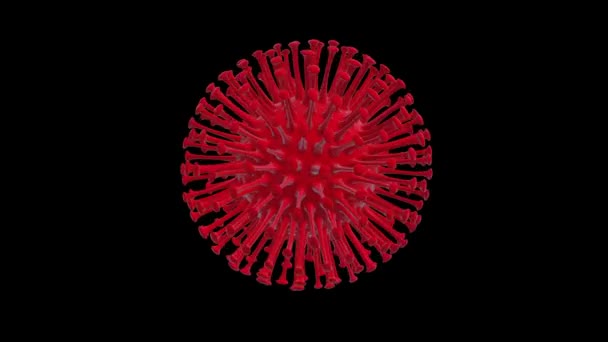 COVID-19 o coronavirus 2019 Corona Cellule di virus Animazione 3D ad alta definizione Loop Animation . — Video Stock