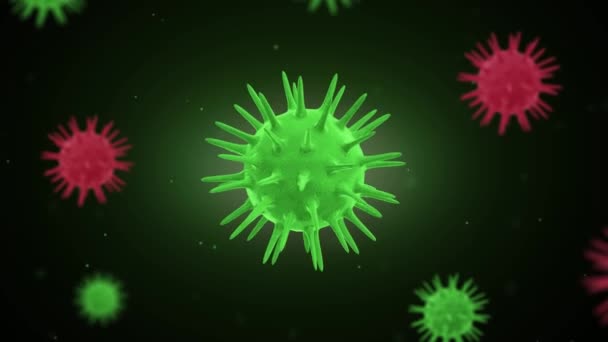 COVID-19 veya Coronavirüs 2019 Corona virüsü Tıbbi 3D Canlandırma Döngüsü . — Stok video