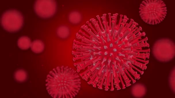 COVID-19 oder Coronavirus 2019 Coronavirus 3D Render Loop Animation. — Stockvideo