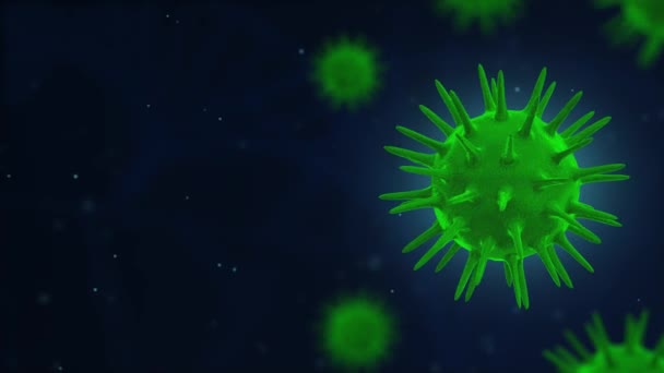 COVID-19またはコロナウイルス2019コロナウイルス3Dループアニメーション. — ストック動画