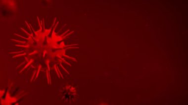 3D rengarenk COVID-19 ya da Coronavirus 2019 Corona virüsünün parçacıkları..