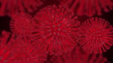 3D rengarenk COVID-19 ya da Coronavirus 2019 Corona virüsünün parçacıkları..