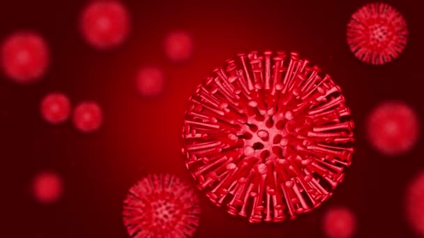 COVID-19またはcoronavirus 2019コロナウイルスアブストラクトループアニメーション . — ストック動画