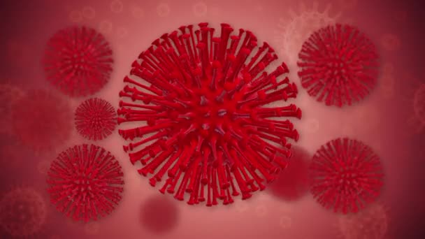 Grip COVID-19 veya Coronavirüs 2019 Corona virüsü 2019 Döngü Animasyonu — Stok video