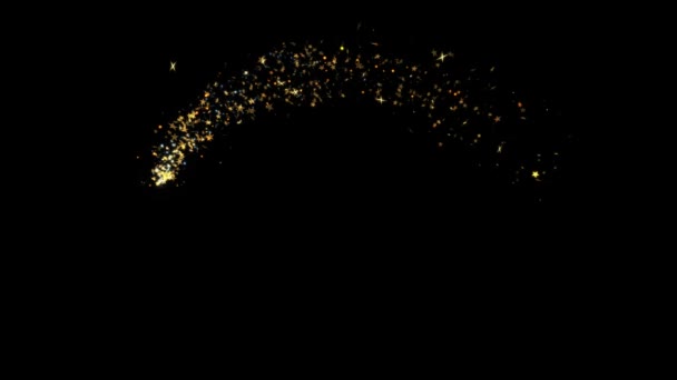 Oro de lujo brillante brillo estrella polvo rastro partículas  . — Vídeos de Stock