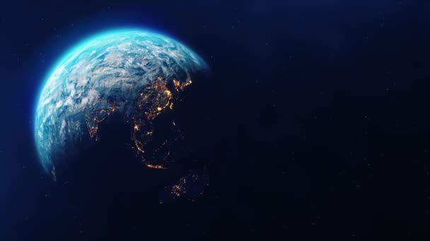 Dünya Gezegeni Gün be Gece Yavaşça Dönüyor Döngü Canlandırması — Stok video