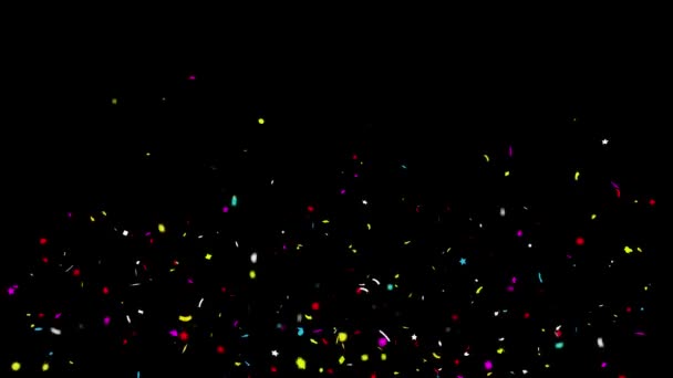 Bunte Konfetti-Teilchen Explosionen fallen Animation — Stockvideo