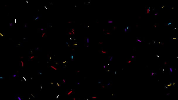 Confettis colorés particules explosions chute animation — Video