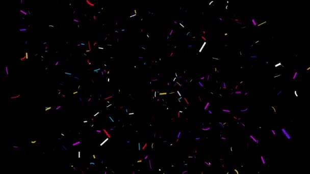 五彩缤纷的五彩缤纷粒子爆炸坠落的动画 — 图库视频影像