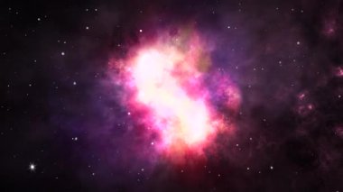 Orion Uzay Bulutsusu ve Yıldızlar Gecesi Gökyüzünde uçuyor.