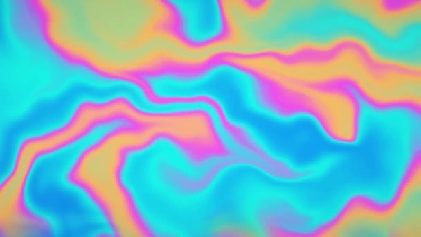 Animation olographe abstraite créative de boucle du liquide 4K de feuille de dégradé . — Video