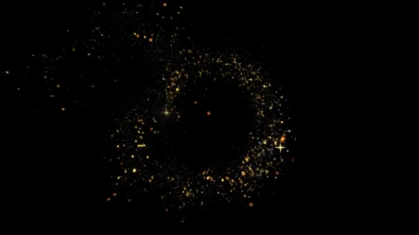 Voo de brilho dourado com luz cintilante Loop Animation — Vídeo de Stock
