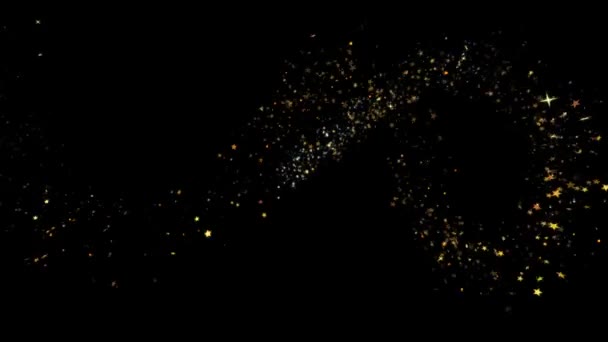 Siyah arkaplanda parıldayan sihirli ışık izi — Stok video