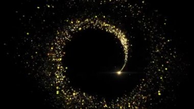 Işıldayan altın parçacıklarıyla altın parıltılı uçuş.