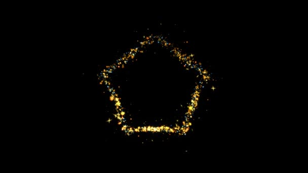 Hexagon Shape Sparkling Golden Glitzerspirale Linseneffekt.