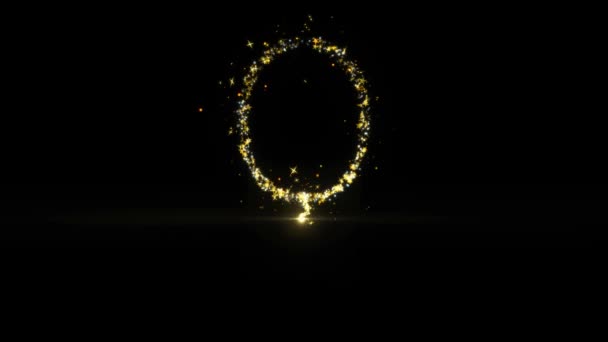 Αστραφτερό μπαλόνι Golden glitter Spiral εφέ φακού. — Αρχείο Βίντεο
