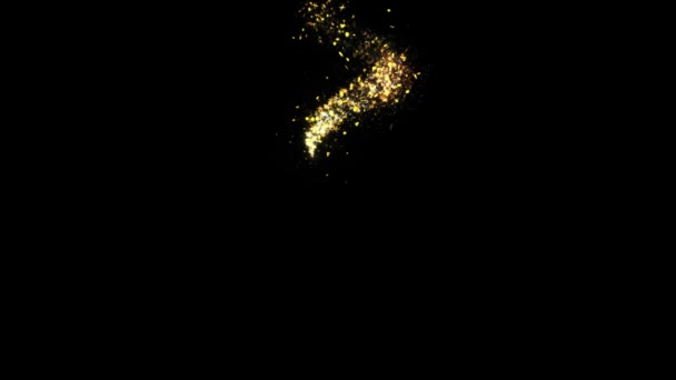 Golden glitter flight with sparkling light Loop Animation — Stock Video
