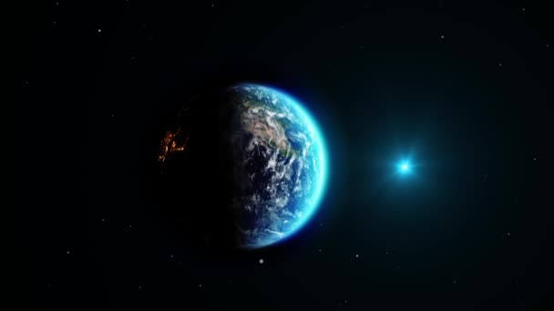 Soluppgång från rymden Jorden från rymden omloppsbana natt till dag. — Stockvideo