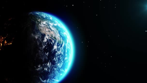 Realistische rotatie van de aarde van dag tot nacht. — Stockvideo