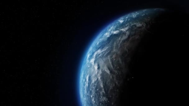 Планета Земля Медленно вращается день к ночи Петля анимации — стоковое видео