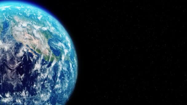 Планета Земля Медленно вращается день к ночи Петля анимации — стоковое видео