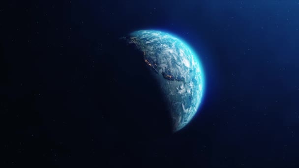 Planet Earth Roterande långsamt dag till natt Loop Animation — Stockvideo