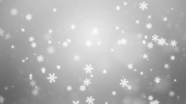 Чистый белый абстракт Падающие снежинки Снежинки Частицы 4K Петля анимации — стоковое видео