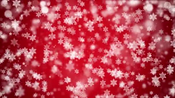 Κόκκινο Αφηρημένο Πτώση νιφάδες χιονιού Νιφάδες χιονιού Σωματίδια 4K Loop Animation — Αρχείο Βίντεο