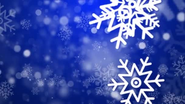 Blue Abstract Flocons de neige tombants Flocons de neige Particules 4K Loop Animation 