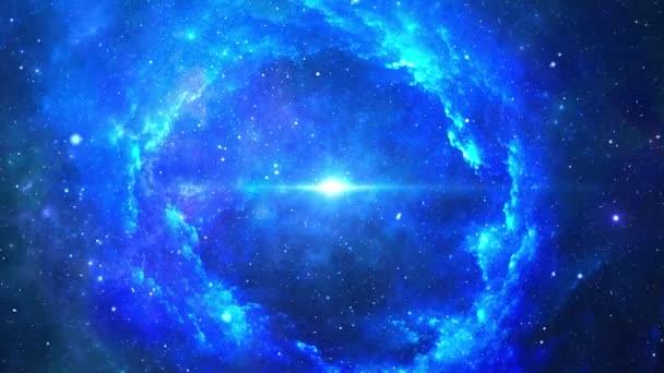 Nébuleuse voyageant dans l'espace lointain avec des étoiles.